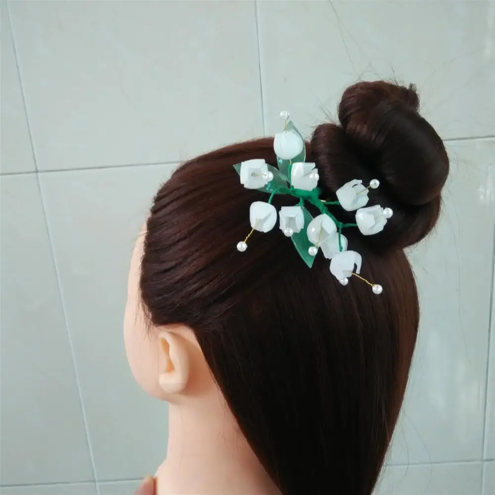 

LALAVARA custom made Chinese vintage hairpins White blooms kanzashi Wedding daily women's updo bun Accessories