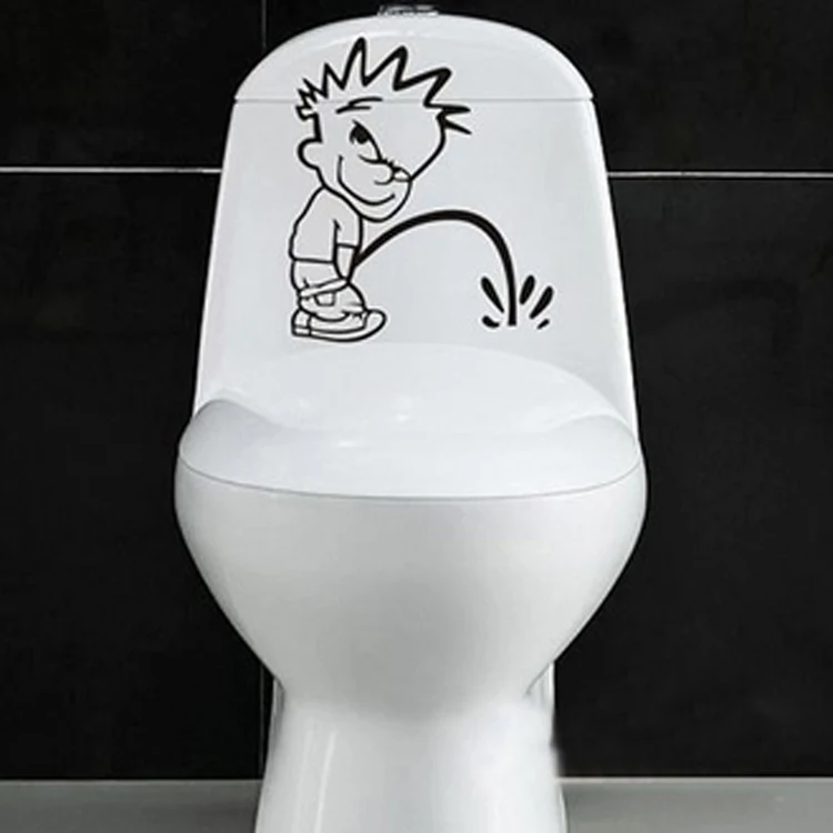 DropShipping Bathroom Sign 3D Wall Sticker Cute Funny Bad Boy Toliet