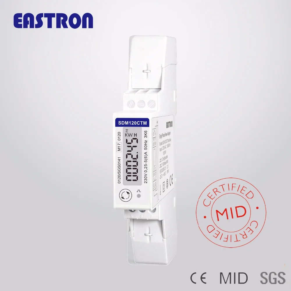 SDM120CT-Modbus RS485 кВтч, kvarh, U, I, P, Q, PF, Hz, dmd измерение, din-рейка CT подключенный счетчик энергии NON-MID