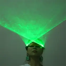 P80 для выступления певца dj носит светодиодные очки бар зеленый лазерный свет Лучи Стекло вечерние светящиеся костюмы диско наряды робот