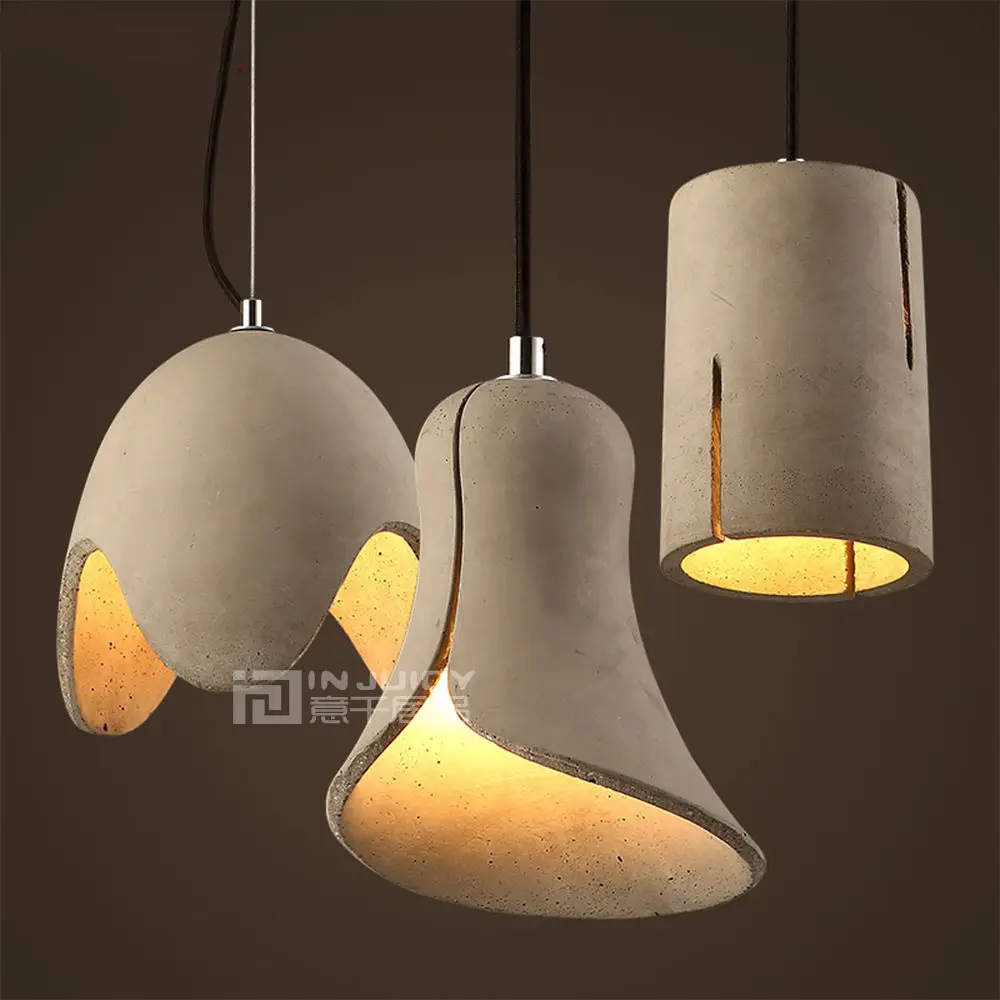 Nordic Modern Cement E27 LED Loft Cafe Bar Corridor Restaurant Bedroom Hanging Lamp Ceiling Light Home Droplight Decor Hall Gift retro vintage u shaped resin loft corridor cafe restaurant bar store ceiling lamp hanging light droplight chandelier home decor