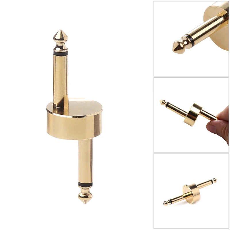 

Z Type Gold 1/4" 6.35mm Guitar Effect Pedal Connector Coupler Audio Adapter