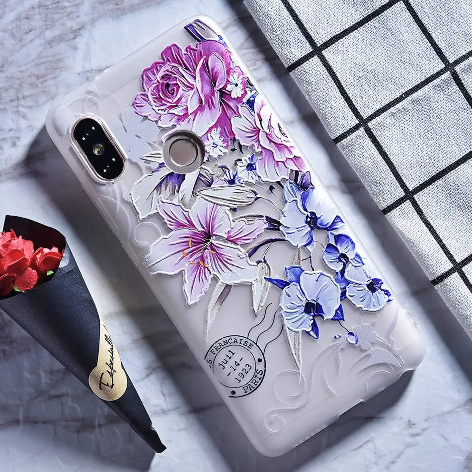 3D Relief Flower Case For Xiaomi Pocophone F1 Case For Xiaomi Redmi Note 5 5 Pro 5 Plus 5A 4A 5 4X Note 4 4X Silicone Case Coque (15)