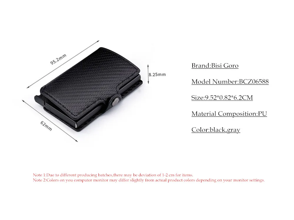 BISI GORO металлический кошелек RFID винтажный кредитный держатель для карт водонепроницаемый карман для денег алюминиевая коробка чехол для визиток