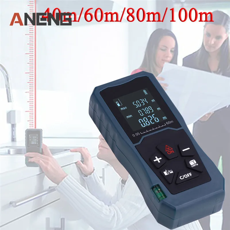 Handheld Laser Distance Meter 40M 60M 80M 100M Mini Laser Rangefinder Laser Tape Range Finder Diastimeter Measure