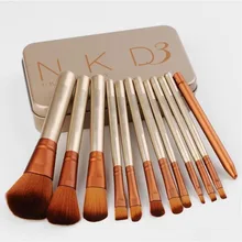Wholesale 12pcs/set Professional nake 3 makeup brushes tools NK3 Make up Brushes kits iron box for eye shadow palette Cosmetic