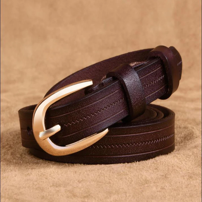 Genuine leather belt strap Women casual all-match cowhide women's thin belt decoration fashion pin buckle waist of trousers belt