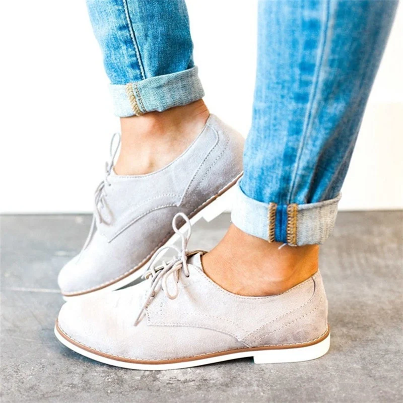 LAAMEI резиновая Обувь с перфорацией типа «броги» женские оксфорды на пла - Color: Gray Style 2
