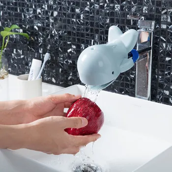 

Baby Faucet Extender Children Hand Washing Water Cartoon Long Splashing Guide Sink Bathroom Kitchen Dolphin Faucet Extender