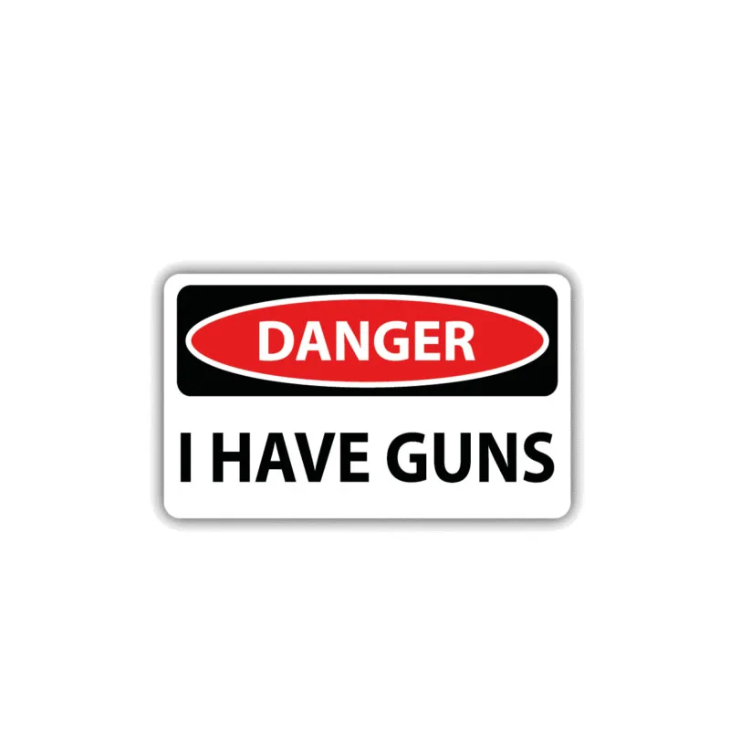YJZT 12 см* 6,1 см Предупреждение опасности у меня Пистолеты забавная наклейка для автомобилей Наклейка ПВХ 12-1411