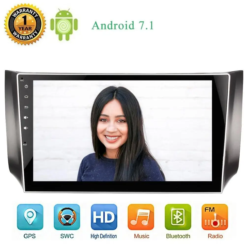 Android 7,1 Nougat 10,1 ''Автомагнитола стерео в тире Авторадио Bluetooth 1080 P Wifi/3g/4G интернет для Nissan sylphy