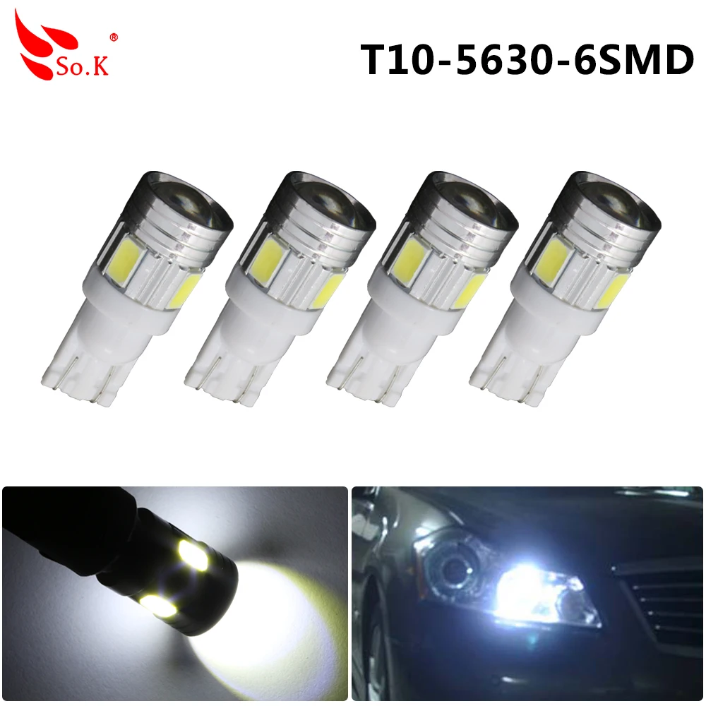 10 X T10 501 W5W Voiture Côté Ampoules De Plaque D/'immatriculation Intérieur Wedge DEL XENON HID
