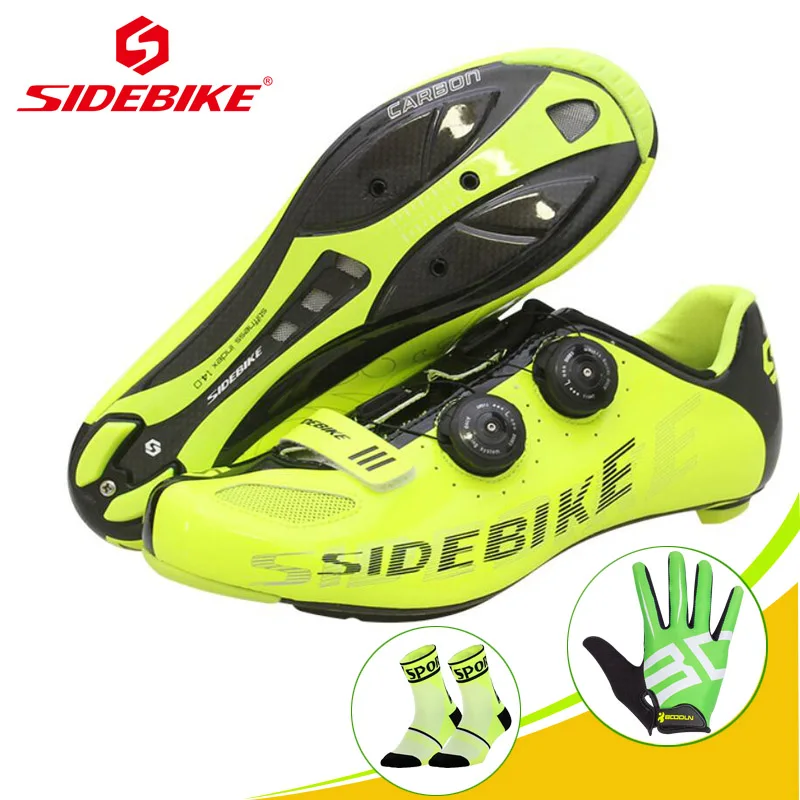 

SIDEBIKE Carbon Fiber Road Cycling Shoes Men Women Racing Shoes Road Bike Ultralight Breathable Outdoor Sport Bicycle Sneakers
