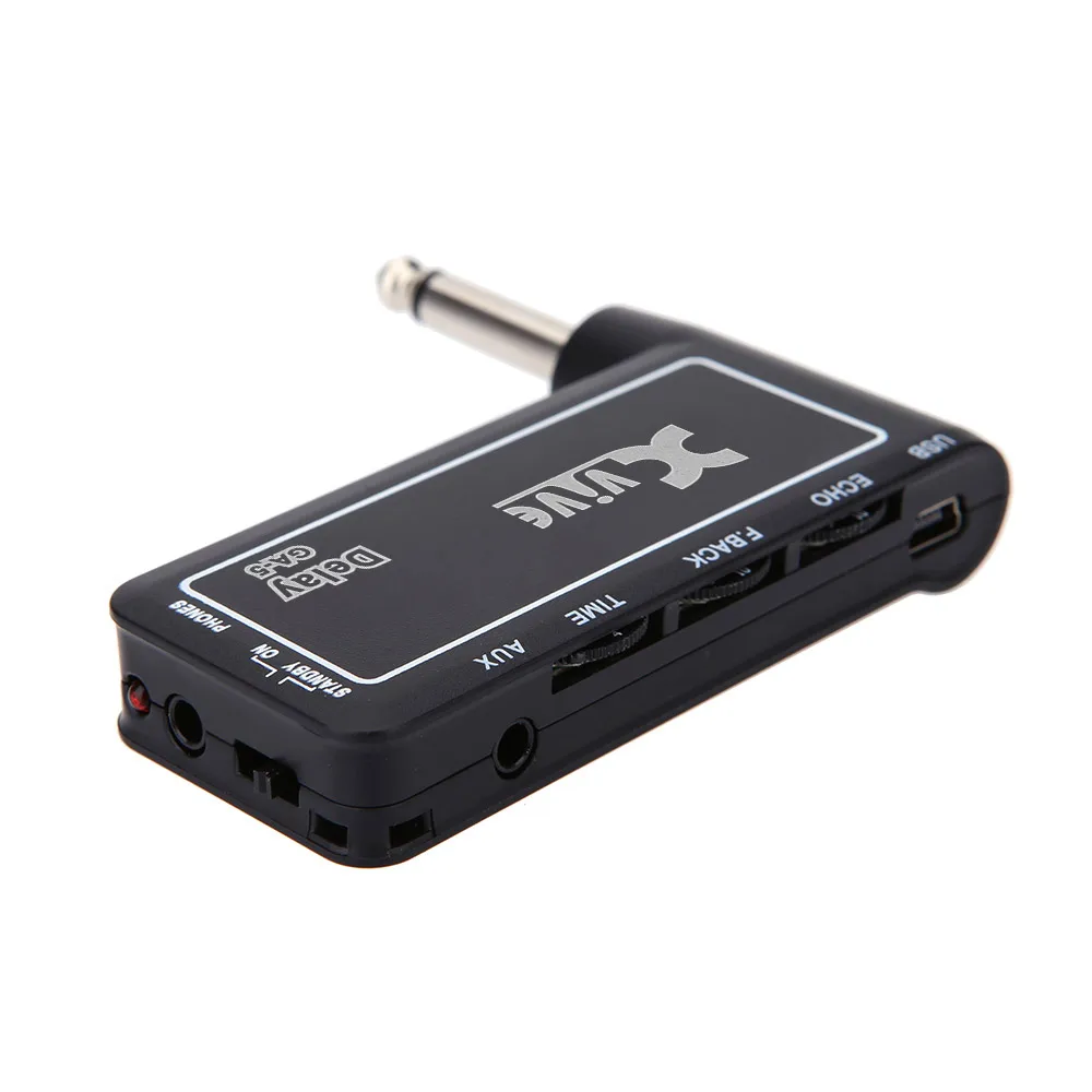 Mini Rechargeable Electric Guitar Plug Headphone Amp Amplifier Digital Delay Effect Guitar Accessory