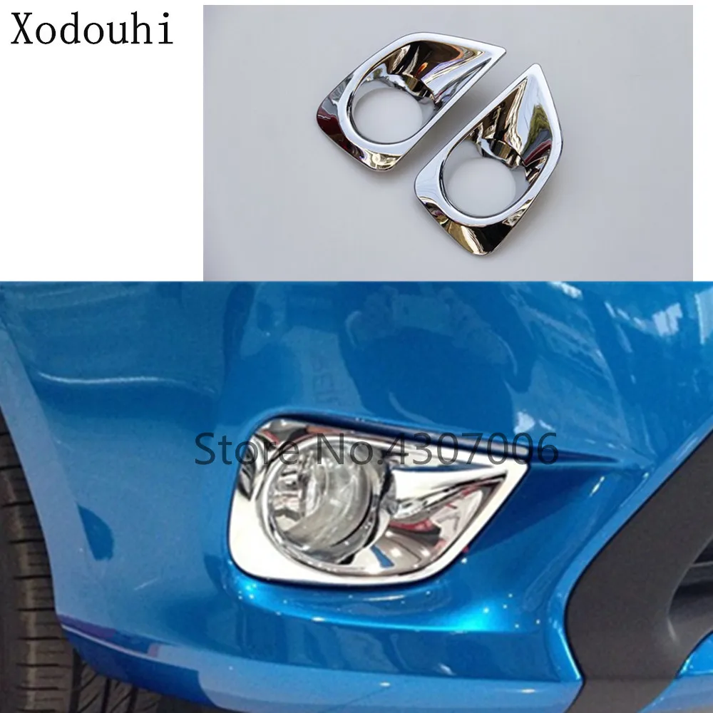 Car styling ABS Chrome cover trim front head fog light lamp frame stick part 2pcs For Toyota Vios/Yaris sedan 2014 2015 2016 | Автомобили