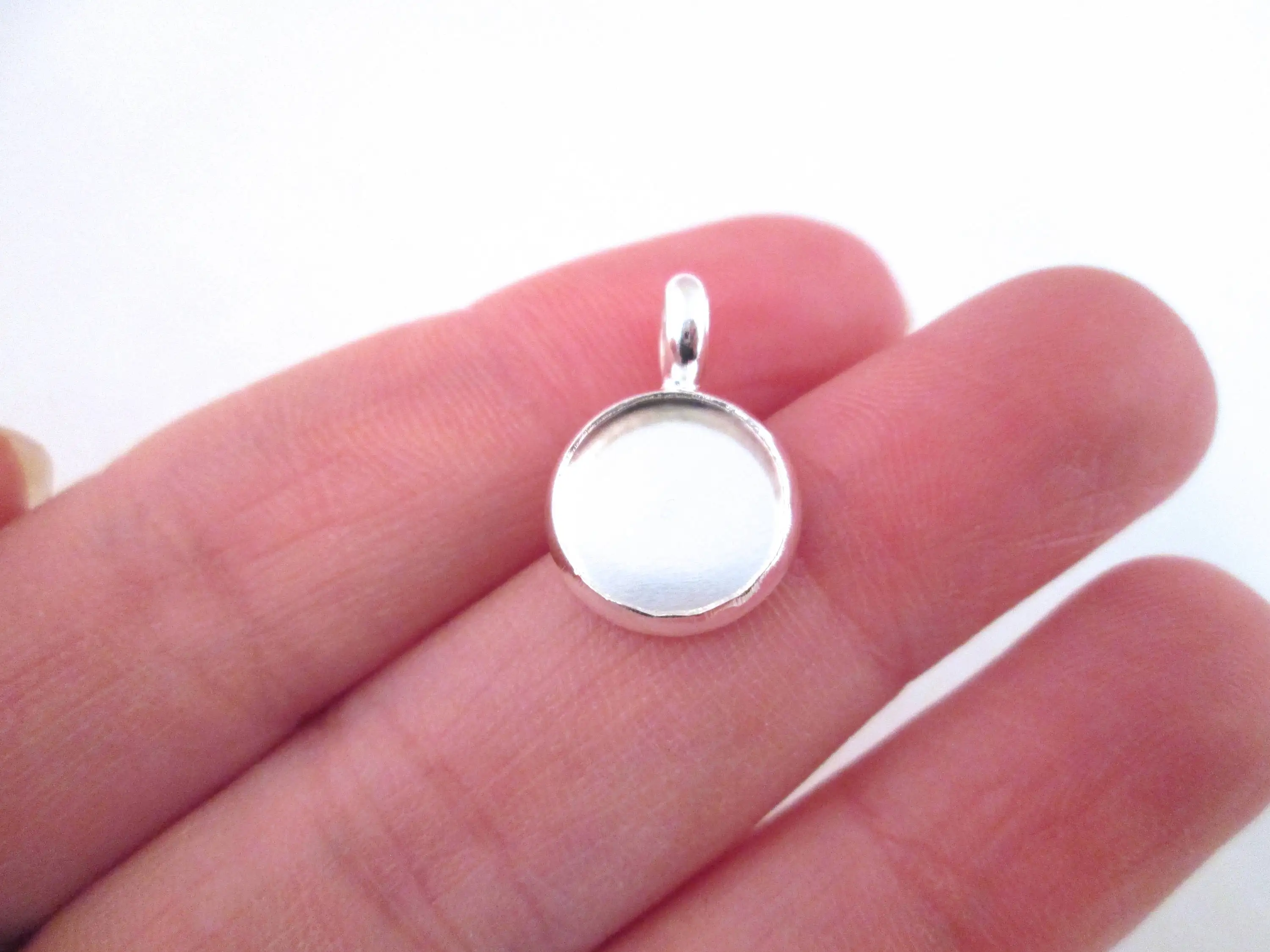 10mm Silver Bezel Settings Pick your amount B23theof | Украшения и аксессуары