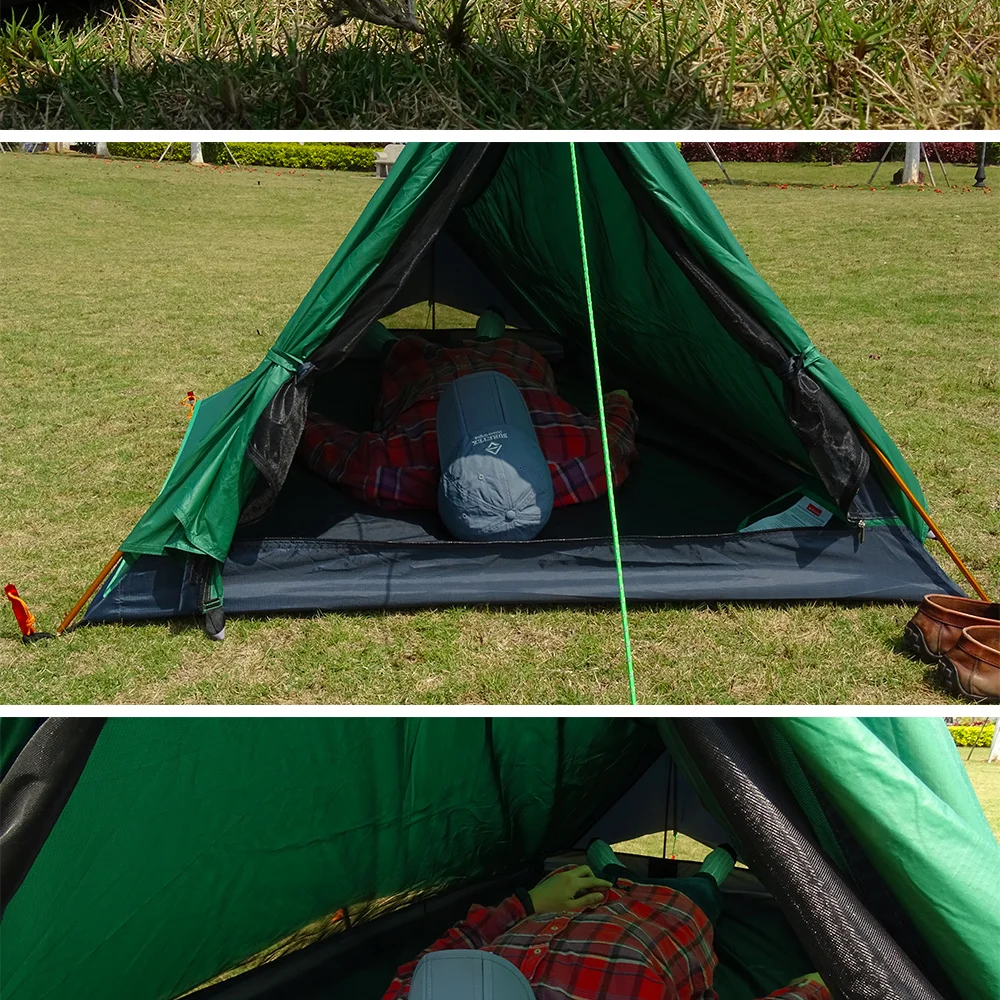 Barraca de Acampamento Torre Ultraleve Tenda Pessoa Caminhadas Montanha Mochila Impermeável Único Bivvy 20d Silicone um Homem Uma 1 20 Esporte e Lazer