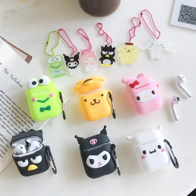 Милый мультяшный чехол для AirPods Cinnamoroll Melody Kuromi BadBadtz-maru Pompom Purin чехол для наушников s с подвеской KEROKERO KEROPPI