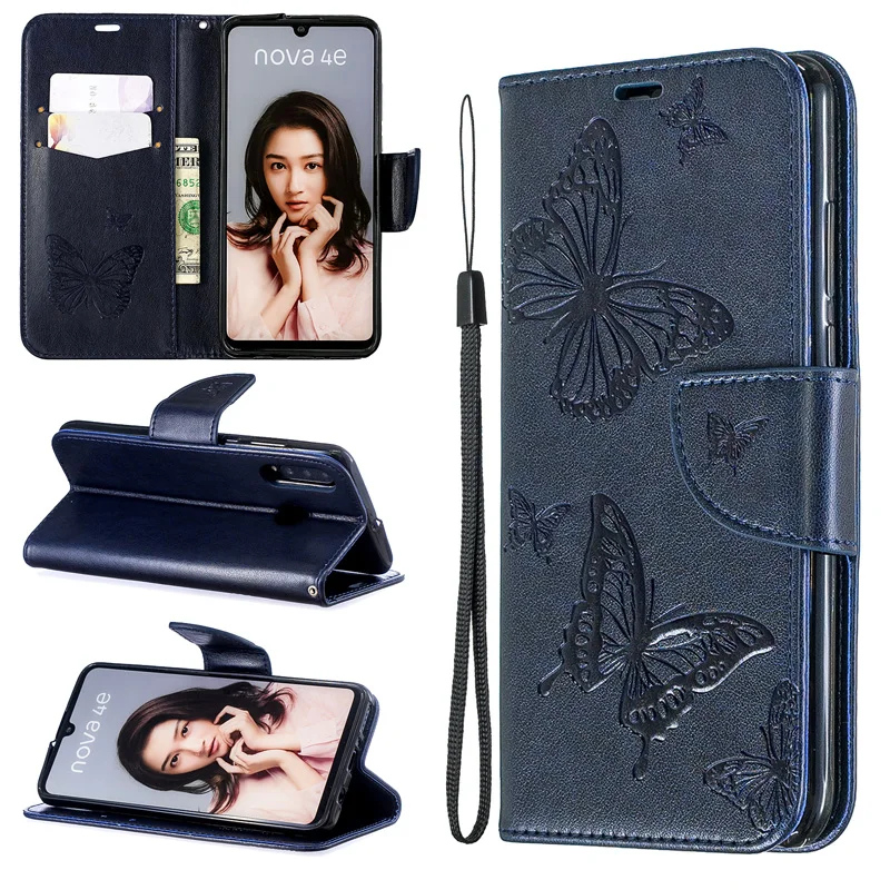 

2019 Butterfly Flip Case For Huawei P30 P20 Pro Cover Nova 3E 4E Wallet Phone Book Leather Bag For Huawei P20 P30 Lite Case Capa