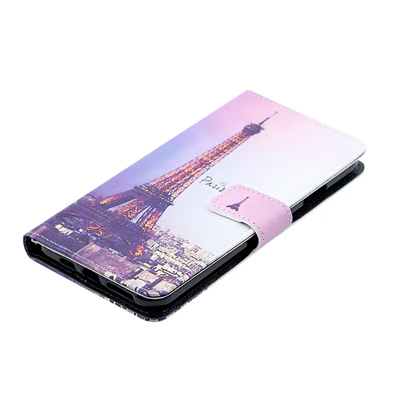 PDGB Painted Wallet Leather Case for Leagoo M5 M7 M8 M9 S8 S9 S10 T5 Z7 Kiicaa Power 5 Mix Color Flower Rose Cover Flip Case - Цвет: 002Tower