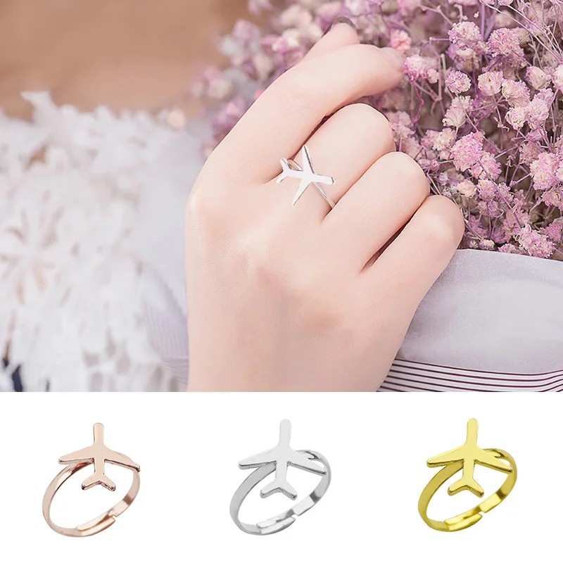 

LNRRABC Rings Present Allergy Free Alloy Girls Silvery Rose Golden Plane Ringent Adjustable 1PC New Golden Fashion Jewelry Drop