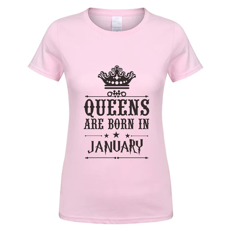 Omnitee Queens Born In janary женские футболки из хлопка с коротким рукавом, для женщин, Подарочная футболка, футболка для девочек, футболка, OT-700