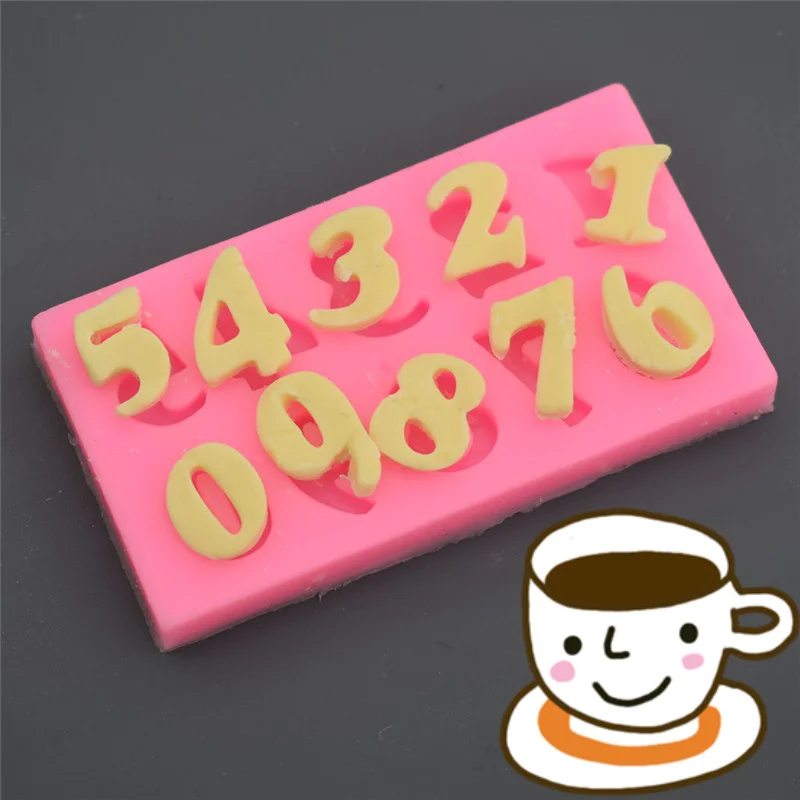 

Non-Stick 3D Silicone 0-9 Numbers Cake Molds Fondant Cookies Chocolate Embossing Moulds Food Grade Pastry Decorating Tools