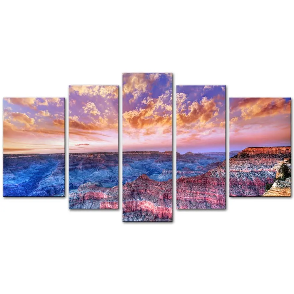 

5 Pcs Colorful Clouds Beach Seaview Sunset Picture Canvas Painting for Home Decor Living Room Wall Art/XJ-12Y-61