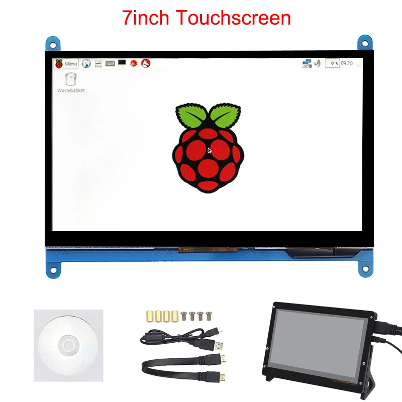 7 pulgadas Raspberry Pi 3 Modelo B, modelo B + pantalla LCD de pantalla LCD táctil 1024*600*800*480 HDMI TFT Monitor + soporte para Raspberry Pi 3 - 1
