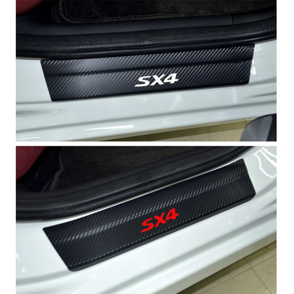 

4pcs Door Stickers Carbon Fiber Vinyl Plate Sticker for Suzuki Sx4
