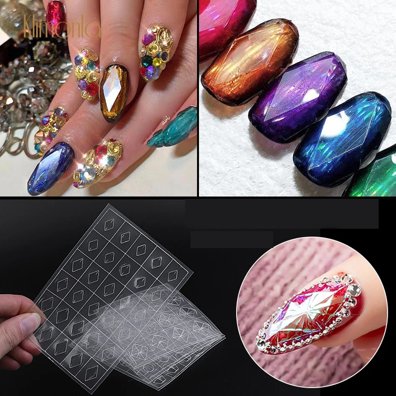 

Fashion 2pcs Plastic Transparent 3D Mold Nail Stickers DIY Hollow Printing Guide Nail Wraps Manicure Salon Decors For Nail Art
