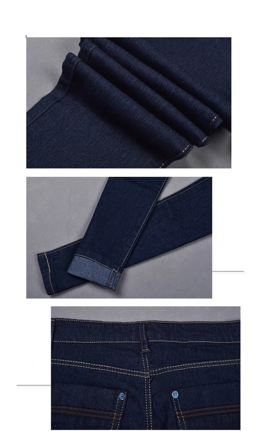 Mainland Plus Size 26-31 Women Trousers 2016 Summer Style Women Denim Washed Mid Waist woman Jeans Female Pencil skinny Jeans (9)