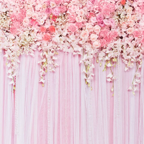 Vintage Flower Floral Curtain backdrop Vinyl cloth High quality