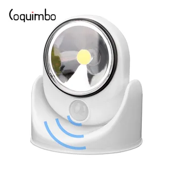 

Coquimbo PIR Motion Sensor Night Light 180 Degree Rotation Wireless Auto PIR IR Infrared Detector Security Lamp Wall Light