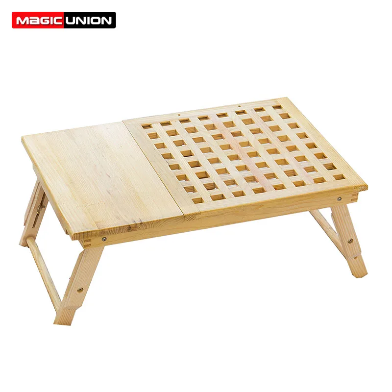 

Magic Union Laptop Table Computer Stand Folding Desk Solid Wood Lazy Computer Desk For Sofa Bed Tray Children Learning Desk