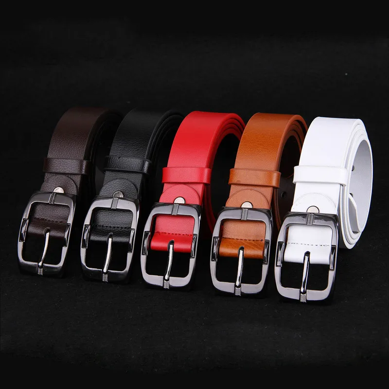 Мужской кожаный ремень VOHIO красный с пряжкой|leather belt|womens leather beltsbelt women |