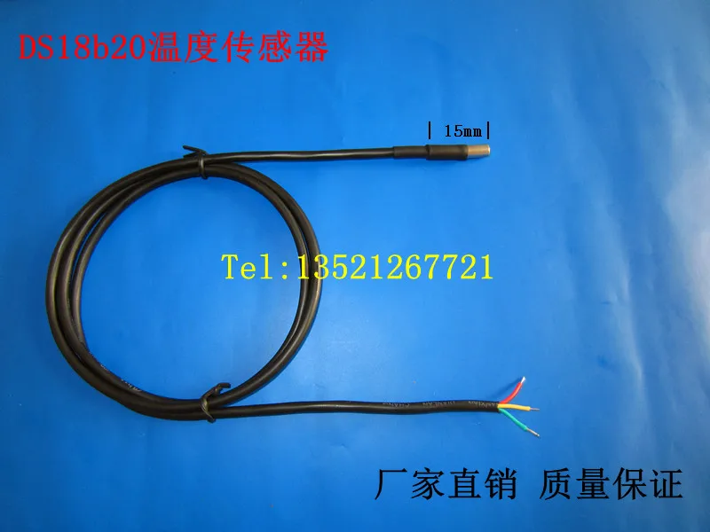 

Ds18b20 three core temperature sensor micro water temperature probe stainless steel waterproof