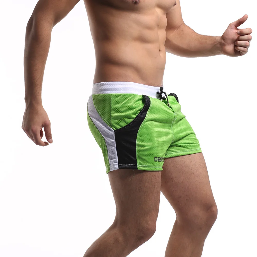 Men's Solid Mesh Breathable Board shorts Gay Lose GYM Fitness Surfing