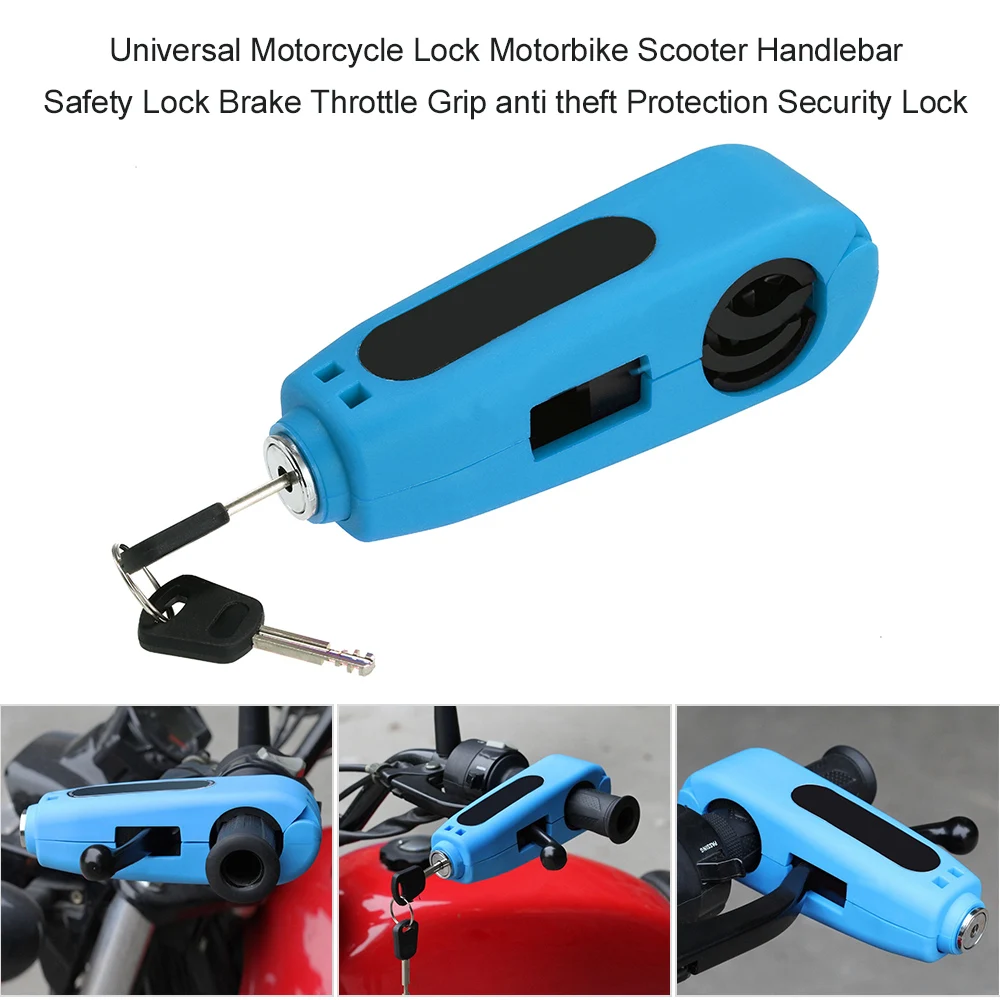 

Universal Motorcycle Lock Motorbike Scooter Handlebar Safety Lock Brake Throttle Grip anti theft Protection Security Locks