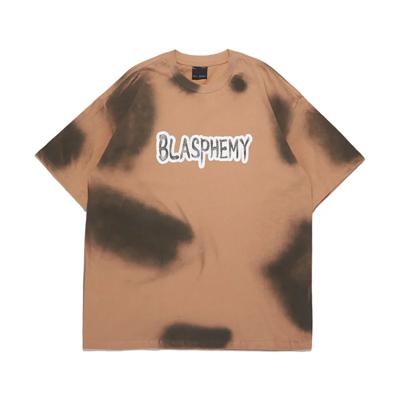 

Women Men T-shirt OVDY TIE DYE CREW TEE kanye west Hip Hop High Street Harajuku Oversized Funny happy O-neck cotton Short Tshirt