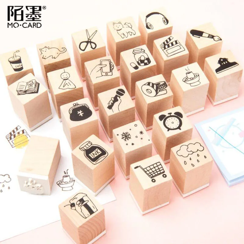 

Handbook Series Wood Stamp DIY Craft Wooden Rubber Stamps Decoration for Scrapbooking Diary Scrapbooking Standard Stamp