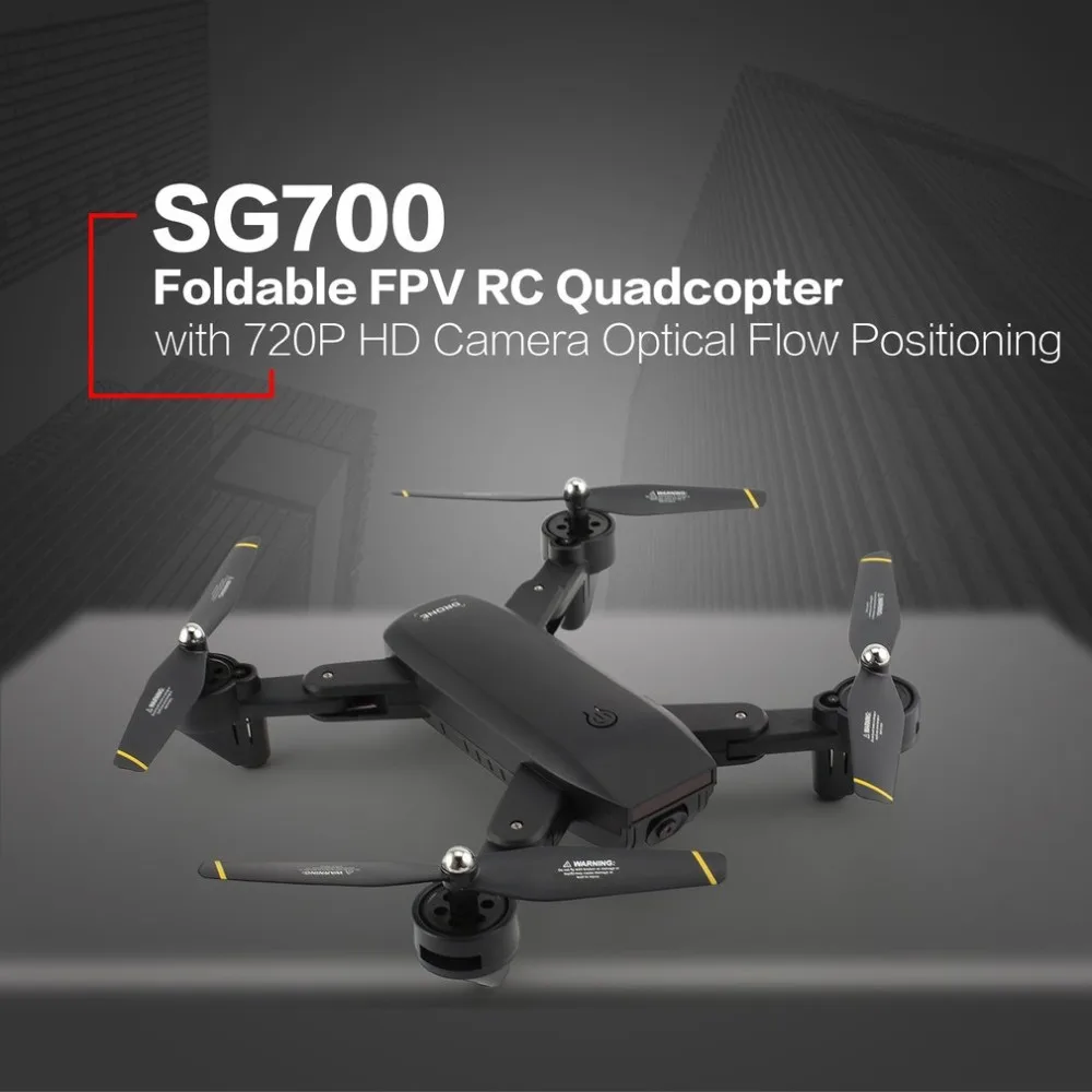 SG700 2,4G Радиоуправляемый Дрон складной Квадрокоптер с 720 P HD Wifi FPV камера оптический поток позиционирования высота удержания Безголовый режим