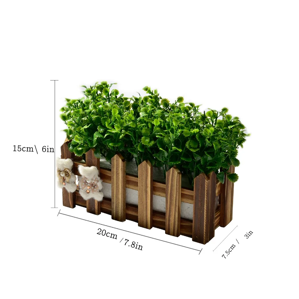 Искусственные цветы для украшения свадебной вечеринки Мятная трава+ забор растение пластиковый цветок+ ваза для бонсай набор поддельных цветов подарок
