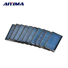 AIYIMA 10Pcs Polycrystalline Solar Panels 5V 60MA Solar Cells Plates Spot 68x37MM DIY Solar Battery Charger Painel Solars