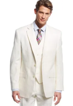 

2017 Custom Made Newest Groom Tuxedos Notch Lapel Men's Suit Groomsman Father of the bride suits(Jacket+Pants+Vest) Formal Suits