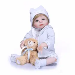 Bebes Reborn мальчик кукла 57 см полный корпус силиконовая кукла NPK Reborn Детская кукла Ванна игрушка подарок реалистичный новорожденный Bonecas Menino