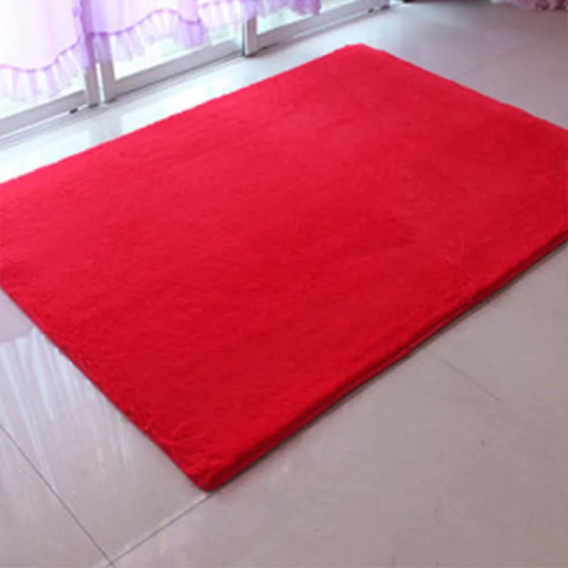 Нескользящий коврик для ног, коврик для двери, полиэстеровый напольный коврик, мягкая шениль, твердый ворсистый, для кухни, прихожей, гостиной, спальни, 1 шт - Цвет: Red