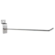 25 pçs slatwall único gancho pino da loja expositor cabide de encaixe 200mm aço inoxidável slatwall ganchos para painéis de slatwall