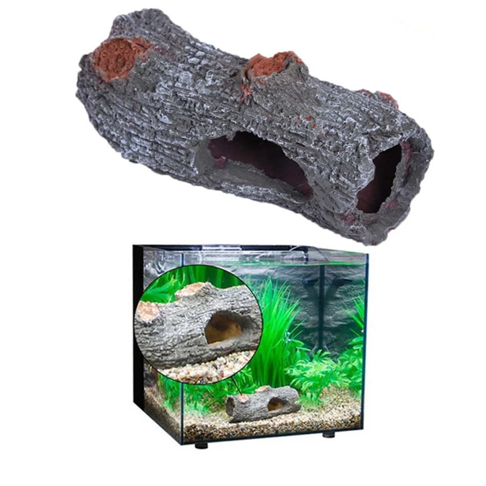 

1pc Aquarium Decoration Polyresin Hollow Trunk Tree Artificial Simulation Wood Tree Aquarium Decoration Fish Tank Ornament