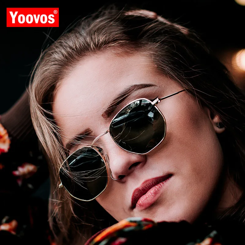 Yoovos 2019 винтажные металлические зеркальные солнцезащитные очки для женщин/мужчин